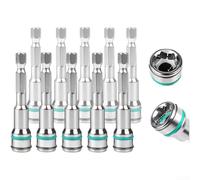 Lot de 10 embouts verts de 8 mm en alliage d'acier durable avec verrouillage à bille en acier pour une prise en main sûre sur les vis autotaraudeuses compatibles avec perceuses hexagonales de 6,35 mm