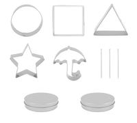 Lot de 10 emporte-pièces coréens en acier inoxydable pour fabrication de biscuits en sucre en forme de parapluie, triangle, cœur, étoile, kit de jeu pour fête