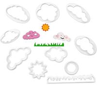 Lot de 10 emporte-pièces en forme de nuage en plastique pour décoration de gâteaux pour salle de pâtisserie, café, gâteaux, loisirs créatifs, pâte à sucre