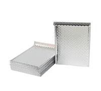 Lot de 10 enveloppes rembourrées à bulles métalliques pour envoi postal, emballage cadeau, enveloppes d'expédition rembourrées à bulles pour envoi postal, argenté, 18 x 23 cm