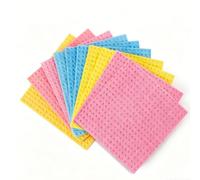 Lot de 10 Eponge Lavette Cuisine Torchon Vaisselle Absorbant Chiffons de Nettoyage Humide Motif de Deuxieme Generation Couleurs Assorties pour Comptoirs et Eviers sans Rayures Multi Usages