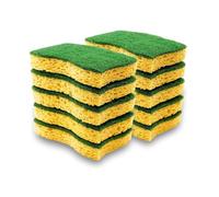 Lot de 10 Éponges Big Pack économique Éponges à Vaisselle Double Face pour Cuisine Face éponge pour Nettoyer,Face Verte pour Récurer