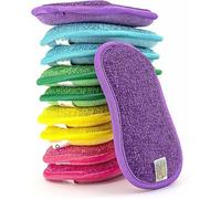 Lot de 10 Éponges Microfibre Lavables et Réutilisables - Éponge Vaisselle et Cuisine - Ecologique - Plusieurs Couleurs Multi-Usages