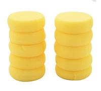 Lot de 10 éponges rondes synthétiques pour peinture d'artiste - Éponges pour poterie et aquarelle - Jaune - 7 cm
