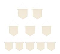 Lot de 10 fanions d'affichage pour pins émaillés, taille M, 27,5 x 24,5 cm, coton naturel et baguette en bois, décoration murale suspendue, bannière DIY pour badges