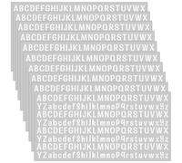 Lot de 10 feuilles d'autocollants en petites lettres - 13 mm - Blanc - Résistant aux intempéries (alphabet 2080) - Autocollants (blanc)