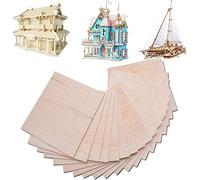 Lot de 10 feuilles de bois de Balsa en bois (200 mm x 100 mm x 1 mm)
