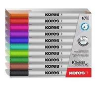Lot de 10 feutres pour tableau blanc pointe fine - Kores Blanc G
