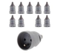 Lot de 10 fiches femelles 16A 2P+T - Gris - Zenitech