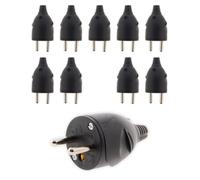 Lot de 10 fiches mâles 16A 2P+T - Noir - Zenitech
