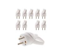 - Lot de 10 fiches mâles anneau -16A 2P+T - Blanc
