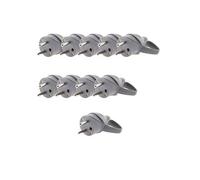 - Lot de 10 fiches mâles anneau + ergot -16A 2P + T - Gris