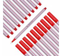 Lot de 10 Fineliners Rouges - Stylos-Feutres d'Écriture Pointe Fine 0,4 mm | Idéal pour la Correction, l'Annotation et le Surlignage - Pour Enseignants, l'École, l'Université et le Bureau