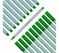 Lot de 10 Fineliners Verts - Stylos-Feutres d'Écriture Pointe Fine 0,4 mm | Idéal pour l'Organisation, la Prise de Notes et la Correction - Pour l'École, l'Université, le Bureau et le Bullet Journal