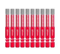 Lot de 10 forets à sec brasés à queue hexagonale de 6 mm pour carrelage, marbre, granit et carrelage vitrifié. Foret diamanté pour scie cloche.