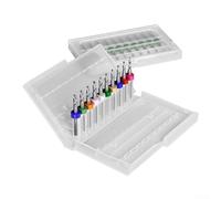 Lot de 10 forets hélicoïdaux de précision 0,2 mm en acier rapide pour PCB, métal, plastique, bois - pour mini perceuse manuelle accessoires avec boîte de rangement (1)