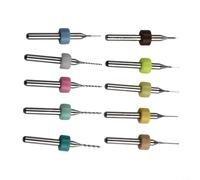 Lot de 10 forets hélicoïdaux en carbure solide 0,1 à 1,2 mm pour circuit imprimé PCB, plastique, cuivre, acier avec tige de 3,175 mm (0,1 à 1 mm)