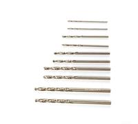 Lot de 10 forets HSS cobalt de 1 mm à 3 mm avec pointe fendue à 135 degrés pour acier inoxydable et métaux durs, compatible avec une utilisation manuelle et perceuse