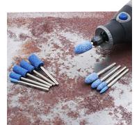 Lot de 10 forets pour pierre de meulage montés en oxyde de zirconium bleu - Ensemble d'outils rotatifs pour Dremel et autres outils rotatifs