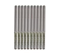 Lot de 10 forets prolongés à pointe argentée en diamant, par BQLZR, pour percer des trous sur des minéraux, perles, agates, bijoux, argent,