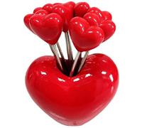 Lot De 10 Fourchettes À Fruits En Acier Inoxydable 1 Support D' Rouge, Fourchettes À Fruits Créatives, Fourchettes À Dessert, Fourchettes À Fruits, Fourchettes À Salade, Pics Alimentaires Pour