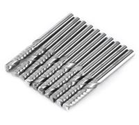 Lot de 10 fraises CNC, diamètre de 3,175 mm, longueur de coupe de 22 mm, en carbure de tungstène