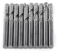 Lot de 10 fraises hélicoïdales CNC, 4 mm, carbure, à une seule denture