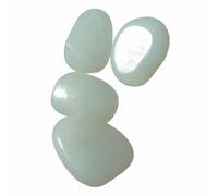 Lot de 10 galets lumineux décoratifs de 4,5 cm, phosphorescents, pour jardin ou cour - Blanc