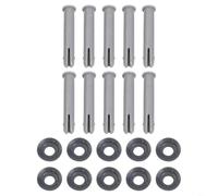 Lot de 10 goupilles et joints de piscine à cadre en acier | Goupilles de rechange de 65 mm pour piscines Power Steel | Compatible avec les modèles de cadre | Rondelles en plastique durable pour