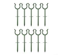 Lot de 10 guides de tuyau d'arrosage verts en ABS robustes pour l'extérieur, sécurise les tuyaux flexibles sans nœuds, piquets d'installation rapide pour systèmes d'arrosage de jardin et pelouses