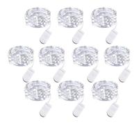 Lot de 10 Guirlandes Lumineuses LED à Piles, 1m Fil de Cuivre 10 Ampoules LED pour Chambre Maison Fête Mariage Festival Concert Dé