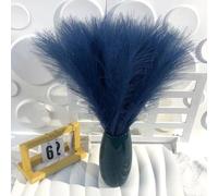 Lot de 10 herbes de la pampa artificielles pelucheuses de 50 cm pour décoration de mariage, Noël, décoration d'intérieur, bleu roi