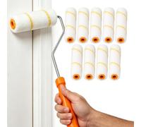 Lot de 10 housses de rouleau de peinture en microfibre | Kit d'outils de rouleau de peinture pour peintre, boue, plafond, cloison sèche, sol, terrasse, intérieur, maison, maison