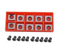 Lot de 10 inserts carrés en carbure de tungstène 14 x 14 mm pour le travail du bois, rabot en spirale, bricolage, outils de tournage du bois