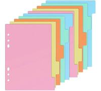 Lot De 10 Intercalaires A5 À Onglets Colorés, Séparateurs Transparents Pour Classeur A5, Séparateurs De Pages, Séparateurs De Classeur A5 À 6 Trous