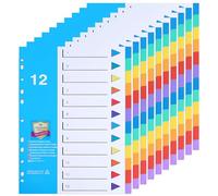 Lot de 10 Intercalaires Classeur A4 en Plastique,12 Onglets Numérotées 1-12 | Intercalaire Alphabétique