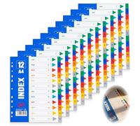 Lot de 10 Intercalaires Multi-couleurs A4 pour Classeurs à Levier, avec Onglets 1-12, Intercalaires Polypropylène, Séparateurs Documents Bureau École Maison, Intercalaire A4
