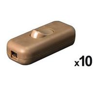 Lot de 10 interrupteurs 2A Unipolaires Marron G