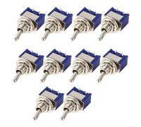 Lot de 10 interrupteurs miniatures MTS-102 SPDT ON/ON, 6 A 125 V AC, boîtier en métal à 3 broches, petits appareils, projets de bricolage et panneaux de commande basse tension