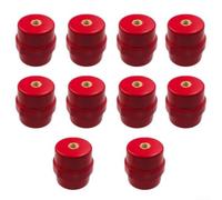 Lot de 10 isolateurs de barre omnibus SM40 rouge pour kit de barre de terre, armoire de distribution d'énergie, systèmes électriques haute tension (SM30 (M6))