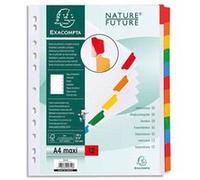 Lot de 10 Jeux d'intercalaire 12 positions en carte blanche 170g, onglets Mylar®. Format A4+ G