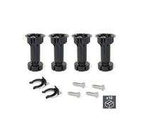 Emuca Lot de 10 niveaux Bone, avec socle prémonté, hauteur 120mm, réglable 118-135mm, plastique, noir