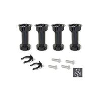Emuca Lot de 10 kits de 4 pieds réglables Bone H120 mm réglable 118–135 mm socle prémonté Noir