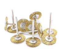 Lot de 10 laiton brosse métallique Brosse en laiton 25 mm pour Dremel Accessoires etc.