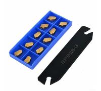 Lot de 10 lames en carbure GTN-3 SP300 pour tour de coupe - Outil de rainurage SPB26-3 pour semi-finition en acier