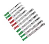 Lot de 10 lames pour scie sauteuse assorties multi matériaux Erbauer