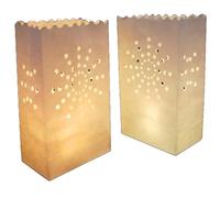 Lot de 10 lanternes en Papier pour Bougies Chauffe-Plat, Mariage, Jardin, Anniversaire, soirée, Blanc