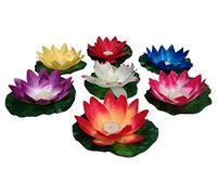 Lot de 10 lanternes Lotus Nénuphar Bougies flottantes Bougies flottantes Lanterne avec Bougies Chauffe-Plat Mélange Multicolore