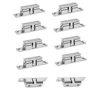 Lot de 10 loqueteaux à billes doubles réglables - Pour porte d'armoire - Pour porte de terrasse, armoire - Fermeture de porte - Argenté - Sans vis