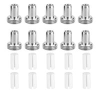 Lot de 10 manchons de tube en céramique et 10 embouts métalliques pour localisateur de défauts visuels de fibre optique VFL - Pièces de rechange pour testeur de fibre optique, testeur de câble réseau